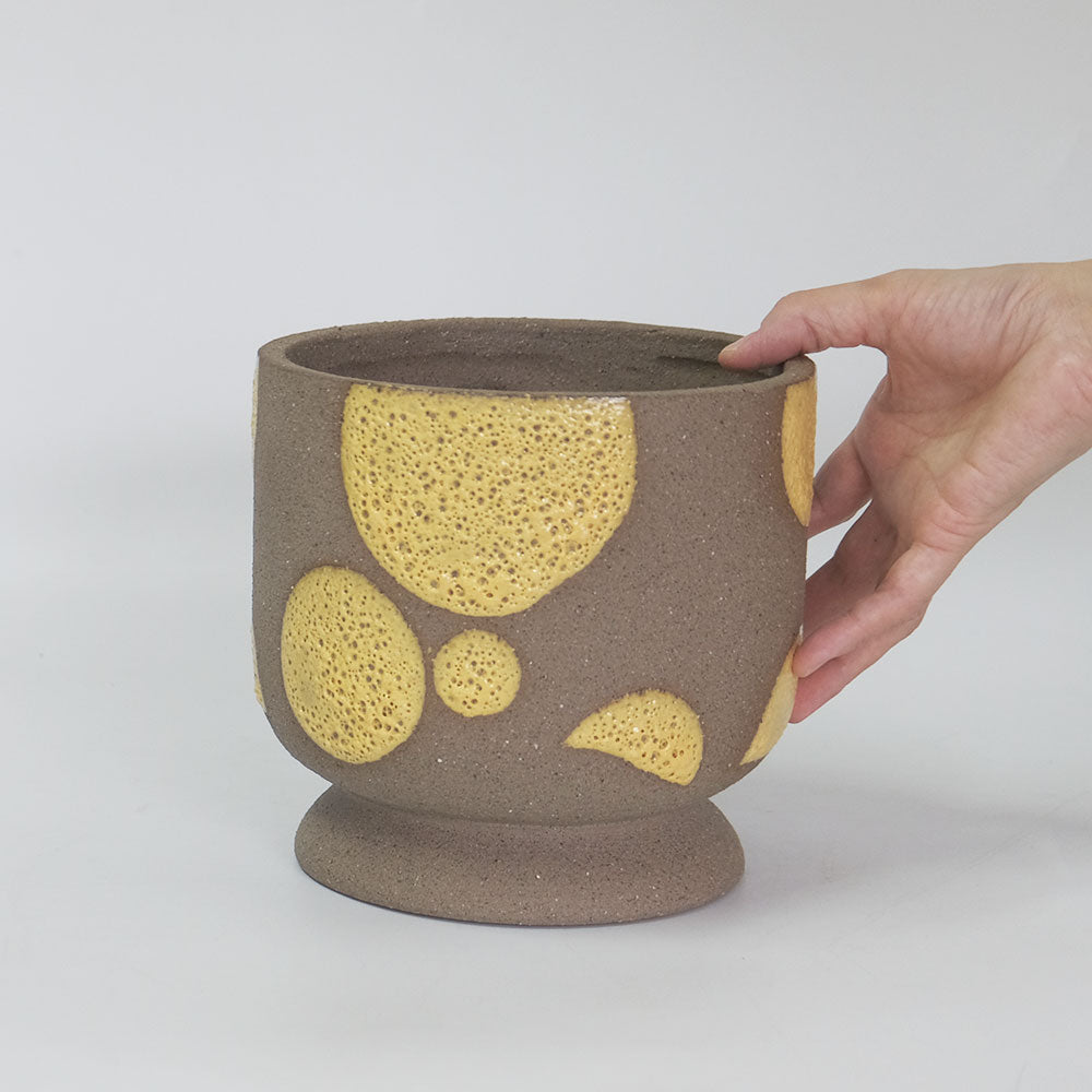 植木鉢 Coffee Clay Pot 陶器 おしゃれ ポップ 鉢カバー 懸崖４号鉢用 径18cm 高さ17cm 底穴なし