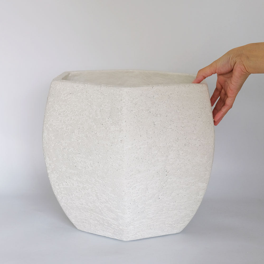 植木鉢 おしゃれ 大型 Eco Stone ポットヘキサゴン 鉢カバー stem 懸崖8号鉢用