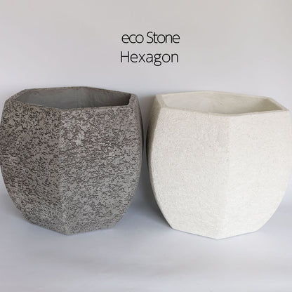 植木鉢 おしゃれ 大型 Eco Stone ポットヘキサゴン 鉢カバー stem 懸崖8号鉢用
