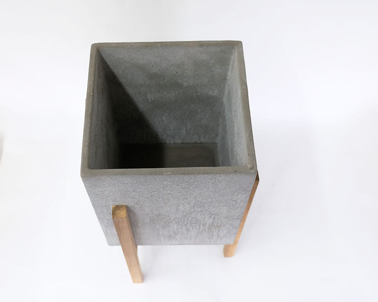 ウッドポットスタンド　rectangle フラワースタンド 鉢台 stem 木製 鉢付き 植木鉢スタンド