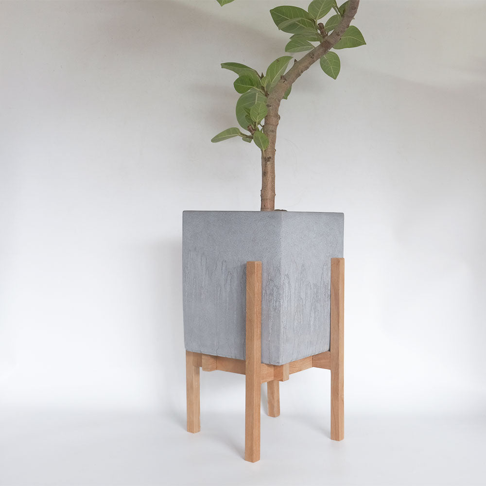 ウッドポットスタンド　rectangle フラワースタンド 鉢台 stem 木製 鉢付き 植木鉢スタンド