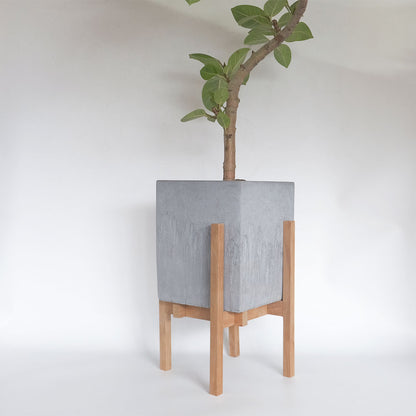 ウッドポットスタンド　rectangle フラワースタンド 鉢台 stem 木製 鉢付き 植木鉢スタンド