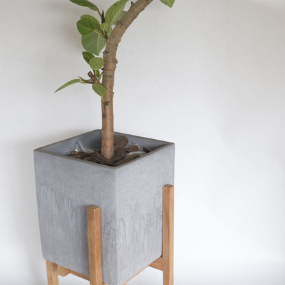 ウッドポットスタンド　rectangle フラワースタンド 鉢台 stem 木製 鉢付き 植木鉢スタンド