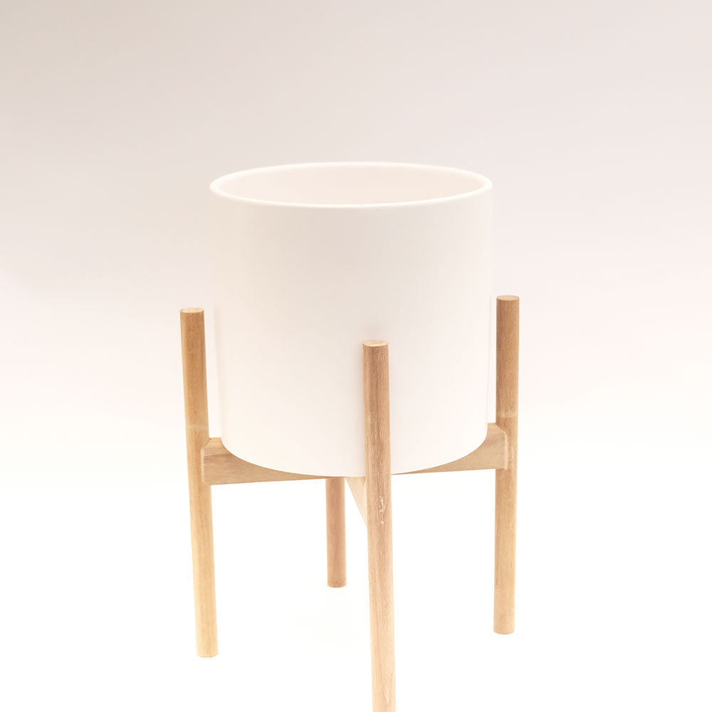 WOOD POT STAND ショート42 フラワースタンド 鉢台 stem 木製 鉢付き 植木鉢スタンド