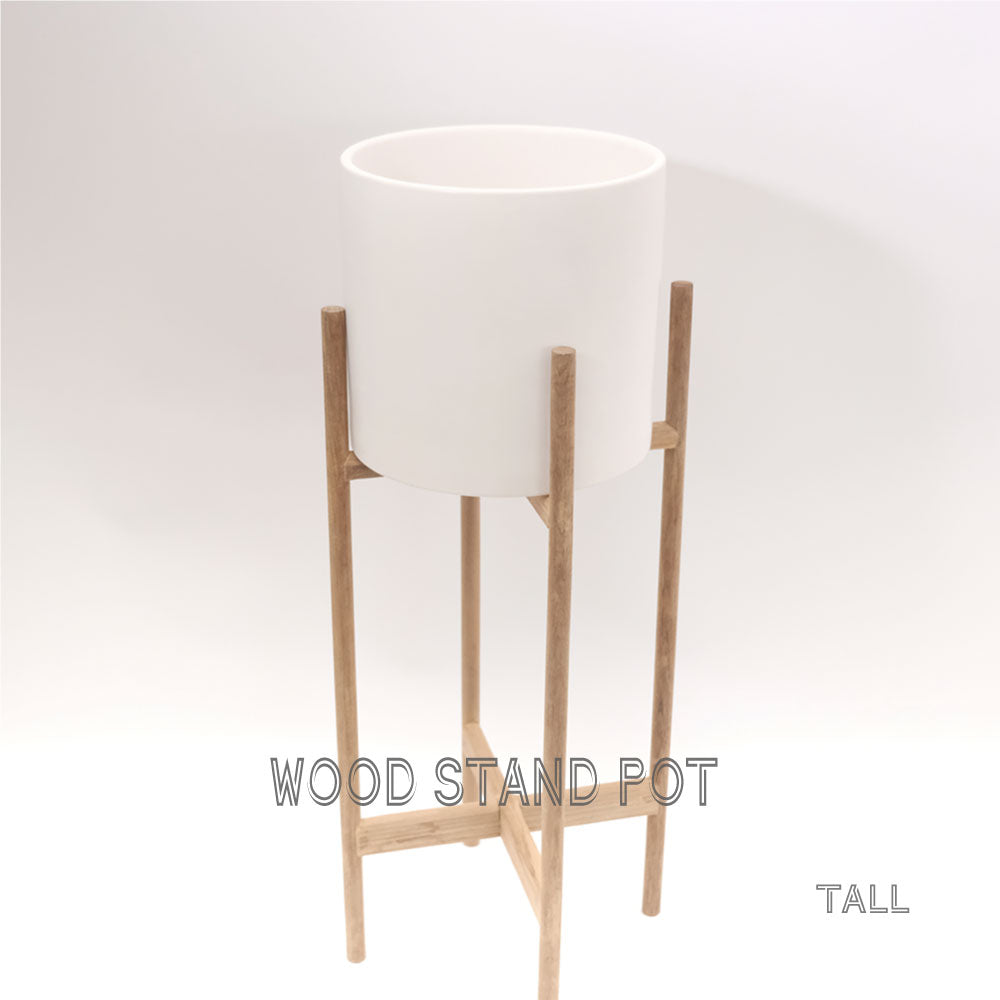 送料無料 WOOD POT STAND tall　ポットスタンド フラワースタンド 鉢台 stem 木製 鉢付き 植木鉢スタンド
