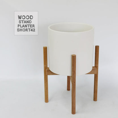 WOOD POT STAND ショート42 フラワースタンド 鉢台 stem 木製 鉢付き 植木鉢スタンド