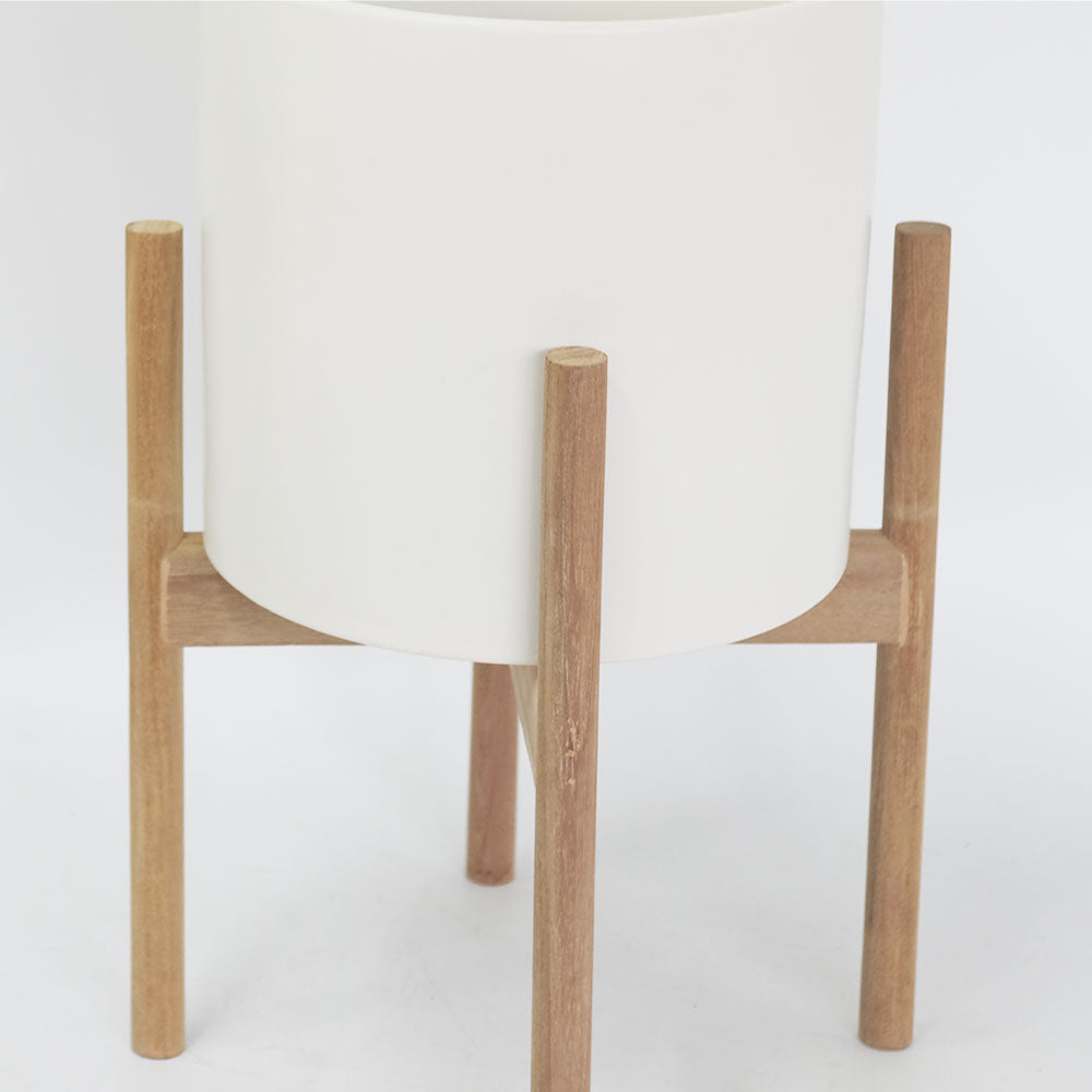 WOOD POT STAND ショート42 フラワースタンド 鉢台 stem 木製 鉢付き 植木鉢スタンド