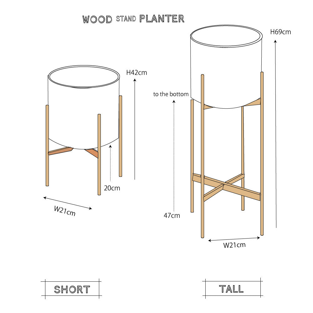 送料無料 WOOD POT STAND tall　ポットスタンド フラワースタンド 鉢台 stem 木製 鉢付き 植木鉢スタンド