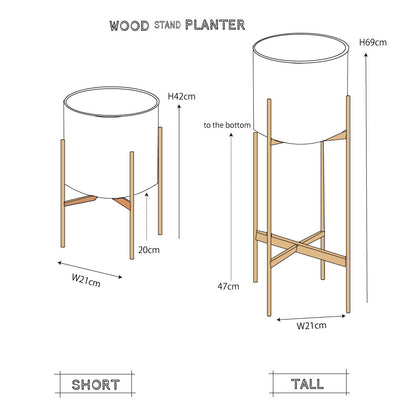 送料無料 WOOD POT STAND tall　ポットスタンド フラワースタンド 鉢台 stem 木製 鉢付き 植木鉢スタンド