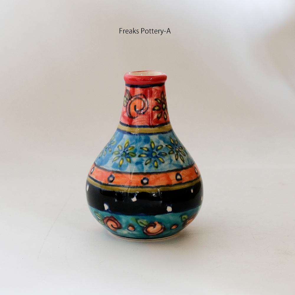 花瓶 おしゃれ インド製 ハンドメイド アート 陶器 | Freaks Pottery TRONCO トロンコ