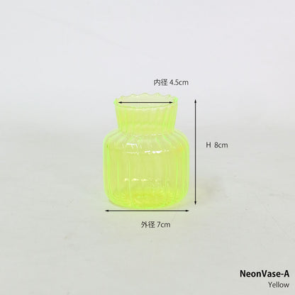 花瓶 おしゃれ フラワーベース ネオンカラー 黄色 ピンク オレンジ 紫 一輪挿し ポップ ビタミンカラー 軽量 ガラス 平成レトロ | Radiance NeonVase