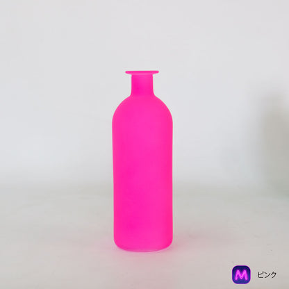 花瓶 おしゃれ フラワーベース Radiance Frosted Neon ネオンカラー 黄色 ピンク オレンジ ブルー一輪挿し ポップ  軽量 ガラス 平成レトロ | TRONCO