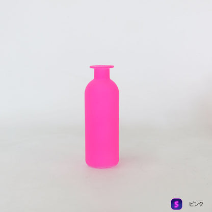 花瓶 おしゃれ フラワーベース Radiance Frosted Neon ネオンカラー 黄色 ピンク オレンジ ブルー一輪挿し ポップ  軽量 ガラス 平成レトロ | TRONCO
