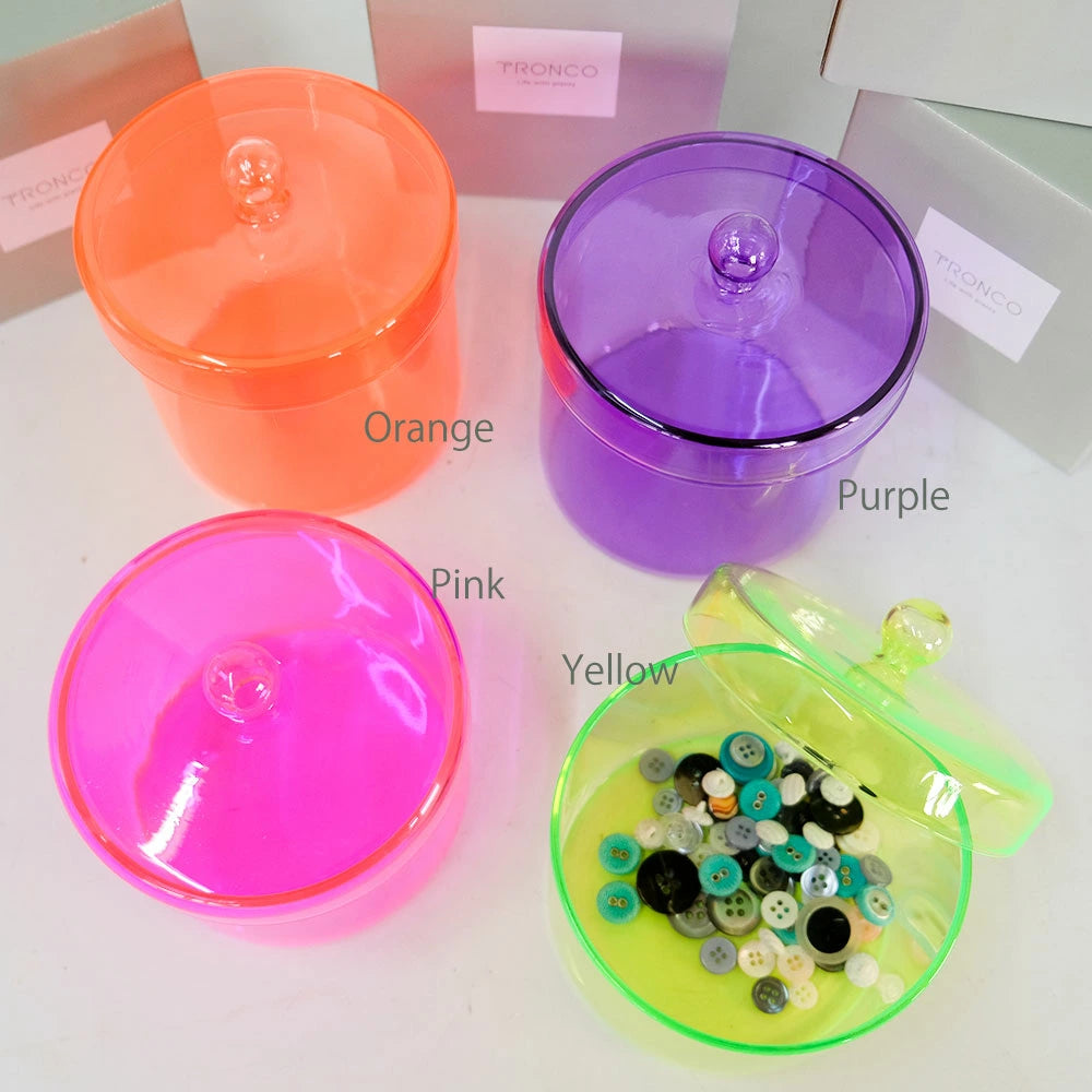 ガラスケース ネオンカラーRadiance Neon Case 蓋付き 黄色 ピンク オレンジ 紫 一輪挿し ポップ ビタミンカラー 軽量 ガラス 平成レトロ |