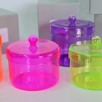 ガラスケース ネオンカラーRadiance Neon Case 蓋付き 黄色 ピンク オレンジ 紫 一輪挿し ポップ ビタミンカラー 軽量 ガラス 平成レトロ |