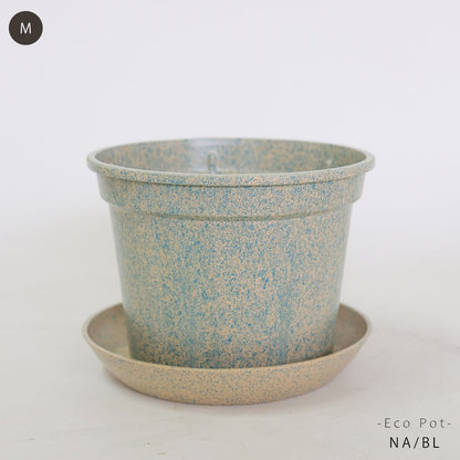 植木鉢 かわいい 受皿付 エコ素材 プラスチック もみ殻 カラフル 軽量 Laula 径13.5-16.5cm 高10.5-12.5cm S/Mサイズ 8色展開 青 薄茶 桃 黄緑 オレンジ