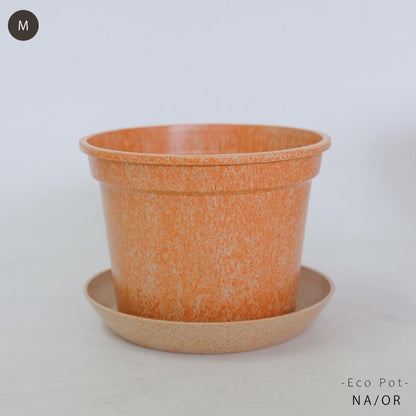 植木鉢 かわいい 受皿付 エコ素材 プラスチック もみ殻 カラフル 軽量 Laula 径13.5-16.5cm 高10.5-12.5cm S/Mサイズ 8色展開 青 薄茶 桃 黄緑 オレンジ