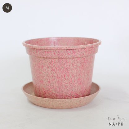 植木鉢 かわいい 受皿付 エコ素材 プラスチック もみ殻 カラフル 軽量 Laula 径13.5-16.5cm 高10.5-12.5cm S/Mサイズ 8色展開 青 薄茶 桃 黄緑 オレンジ