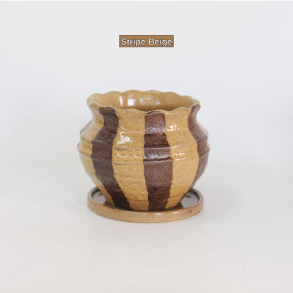 植木鉢 おしゃれ 手書き風 クラフト感 アート Motora 受皿付 径14.5-19.5cm 高12-15cm 底穴あり セメントポット トロンコ tronco