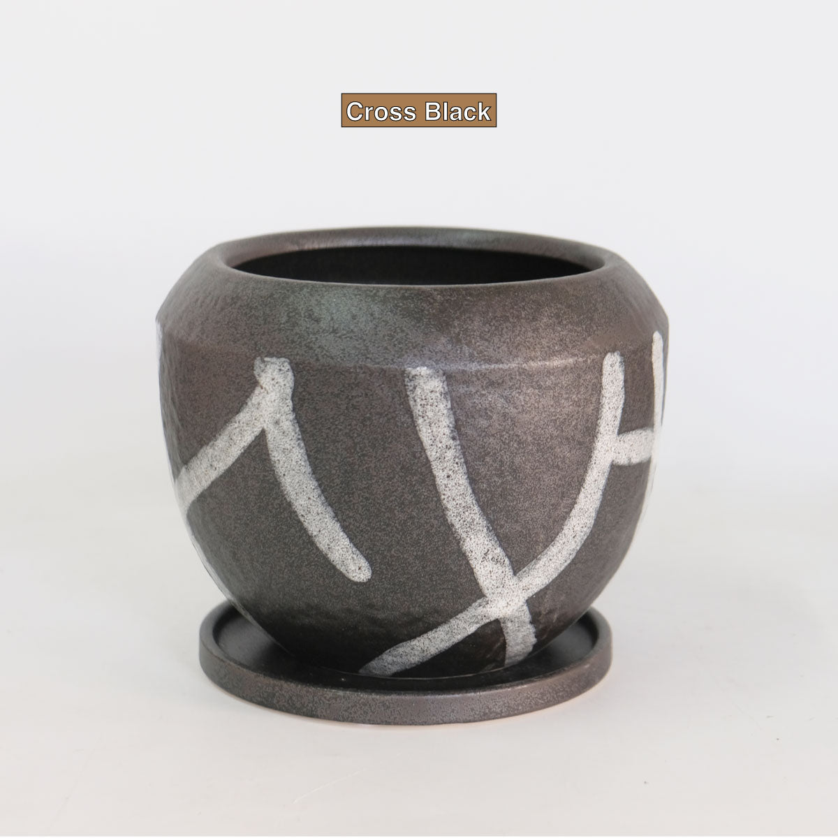 植木鉢 おしゃれ 手書き風 クラフト感 アート Motora 受皿付 径14.5-19.5cm 高12-15cm 底穴あり セメントポット トロンコ tronco