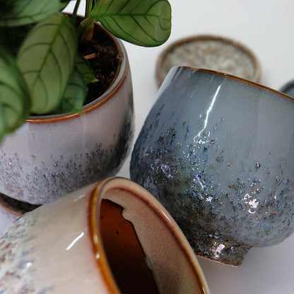 植木鉢 おしゃれ CORM POT & SAUCER 陶器鉢 受皿付 アースカラー  ビンテージ風 YARD 6号 から3.5号 観葉植物 鉢